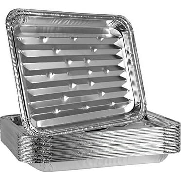 PLASTICPRO Aluminum Foil Grill Pans 9” x 13” Disposable Aluminum Foil Pans, 10-Pack