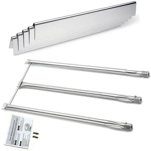 Grill Parts Replacement for Weber Spirit E310, Spirit 700, Genesis Silver/Platinum B C, Weber 900 (with Side Control Knobs), 7508 Stainless Steel Burner 28 1/8" and 7537 Flavorizer Bar 22 1/2"