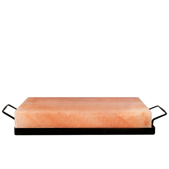 Grill Parts Zone Home & Garden Misc Himalayan Salt Plate and Holder Set, 12" x 8" x 2"