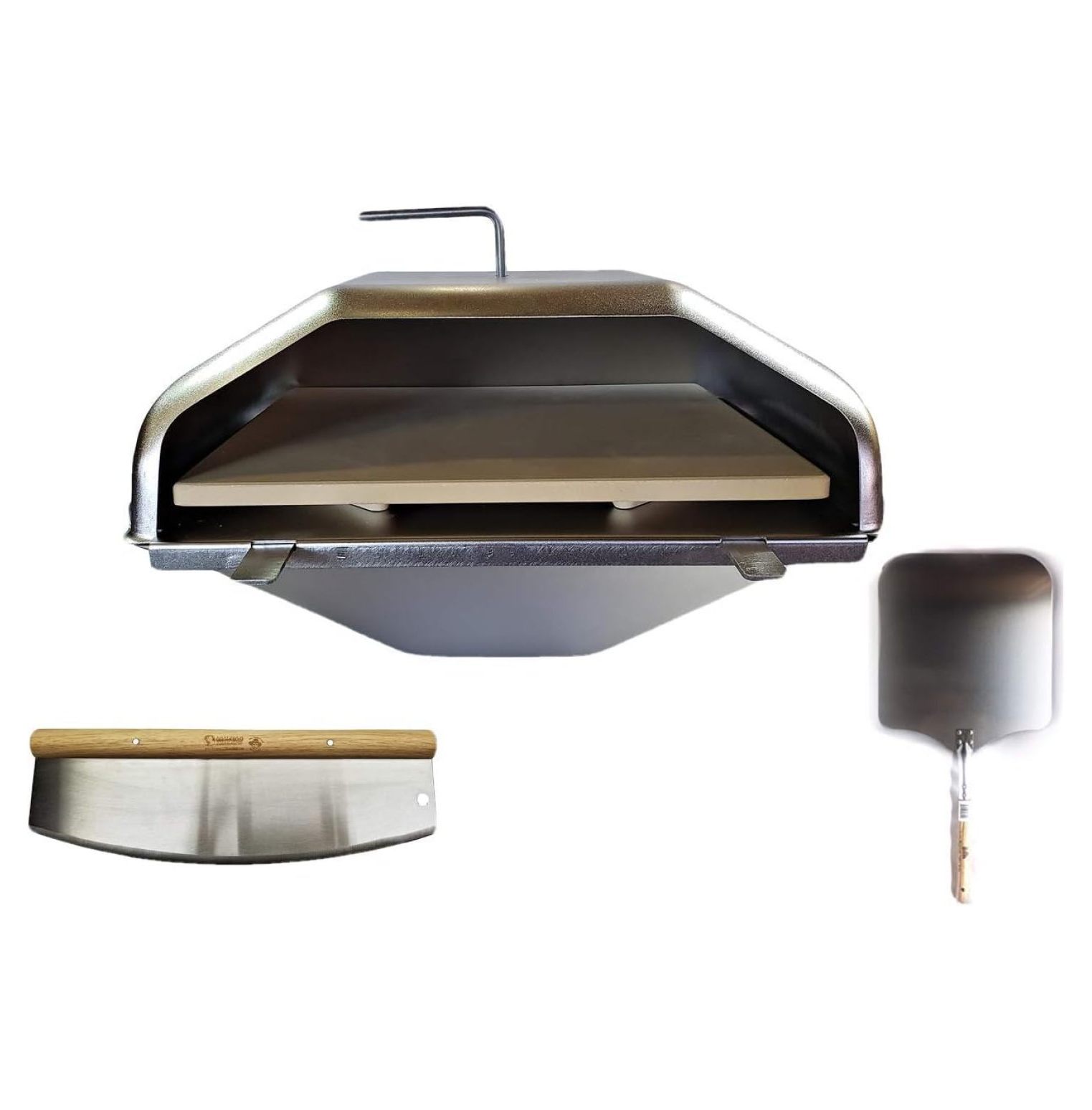 Grill Pizza Oven Attachment Ultimate Combo Includes Peel & Cutter