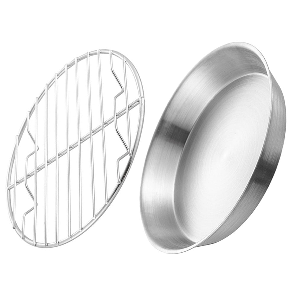 Grill Plate with Mesh Rack 304 Stainless Steel Drain Pan Cooling