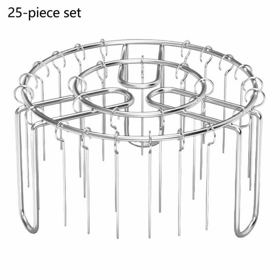 Grill Rack for Fryer,Stainless Steel Vertical Barbecue Rack, Fryer Grill, Fryer Standing Barbecue Rack,Kebab Rack Barbecue Rack with Round Hanging for Meat skewers,Chicken Legs,Wings,Thighs