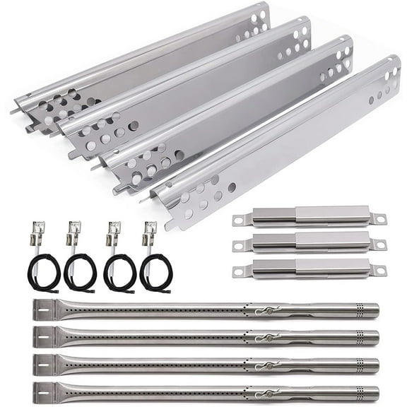 Grill Replacement Parts for Charbroil Advantage Series 4 Burner Grills 463344015, 463343015, & More, Char Broil Grill Replacement Parts Kit - Heat Plates, Burner Tubes, Crossover Channel, Igniter