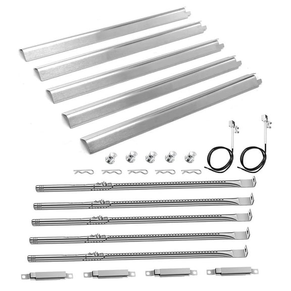 Grill Replacement Parts for Charbroil Performance 5 Burner Gas Grill 463448021 463450022 463451022, 4 Burner 463365021, 2 Burner 463630021, Grill Burners Kit with Heat Plate, Crossover Tube, Igniter