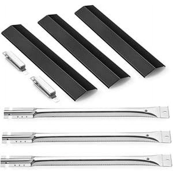 Grill Replacement Parts for Oklahoma Joe's Longhorn Combo 1767017 1767054 12201767, 14201767 15202029 16202046 3-Burner Charcoal/Gas Smoker, Heat Plate, Burner Tube, Adjustable Crossover Tubes