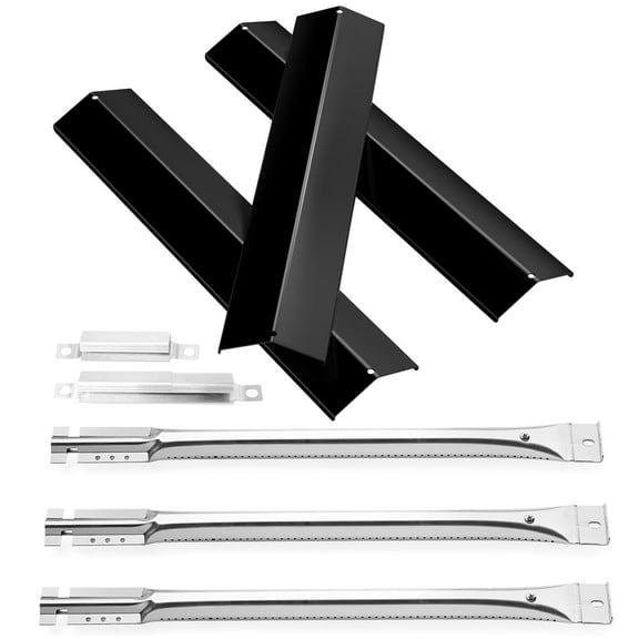 Grill Replacement Parts for Oklahoma Joe's Longhorn Combo 3-Burner Charcoal/Gas Smoker 15202029 12201767 14201767, Heat Plate Shield, Grill Burner,Adjustable Crossover Tube for Joe Smoker Accessories