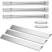 Grill Replacement Parts for Oklahoma Joes Longhorn Combo 3-Burner Charcoal/Gas Smoker 15202029 12201767 14201767, Heat Plate Shield, Grill Burner,Adjustable Crossover Tube for Joe Smoker Accessories