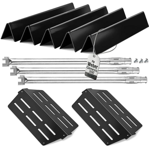 Grill Replacement Parts for Weber Genesis 300 Series 17.5" Flavorizer Bars Heat Deflector Burner Tube Set Kit for Weber E310 E320 E330 EP310 EP320 EP/CEP330 S310, Weber Grill Parts 7621 65505 7622