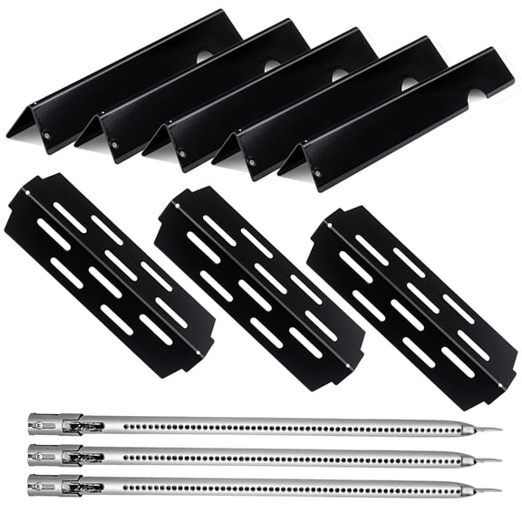 Grill Replacement Parts for Weber Genesis II 300 Series  Porcelain Enamel 17 Flavorizer Bars & Heat Deflector  Compatible with 3-Burner Weber Genesis II
