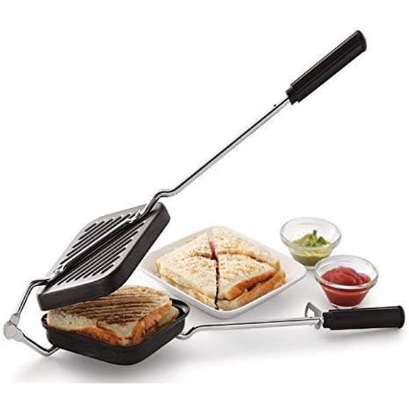 Grill Sandwich Maker And Toast Sandwich Maker With Non-Stick Cookware, Black