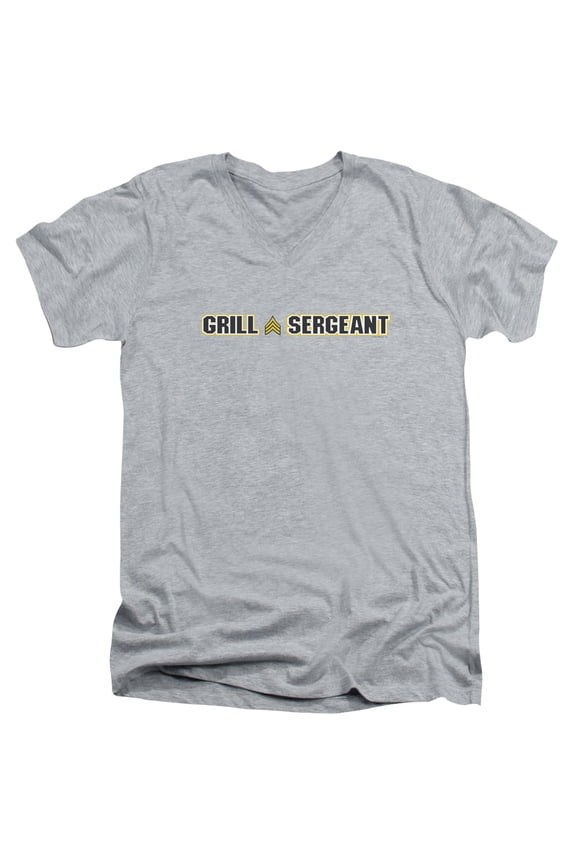 - Grill Sergeant - Slim Fit V Neck Shirt - Small