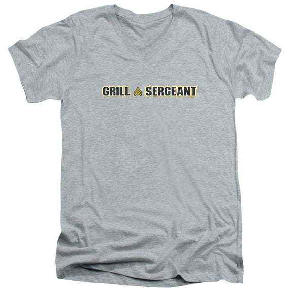 - Grill Sergeant - Slim Fit V Neck Shirt - Small