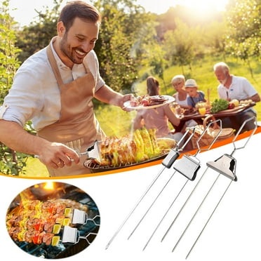 Grill Skewers - 12" Kabob Skewers for Grilling, Metal Skewers for Kabobs, Stainless Steel Shish Kebab Skewers, Outdoor Reusable Grill Barbecue Sticks, for Camping, Barbecue, Party