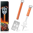 thumbnail image 1 of Jorunhe Grill Spatula Fork Set of 2, 16" Long BBQ Tools with Wooden Handle for Outdoor Grill, 1 of 8