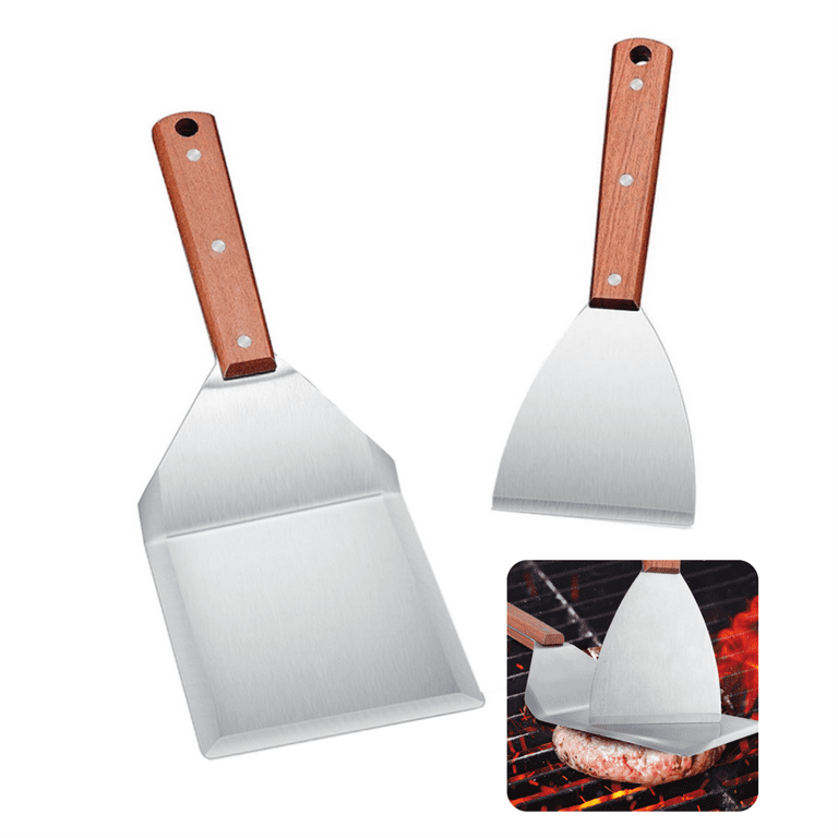 Stainless Steel BBQ Turner Metal Barbecue Grilling Utensil Burger Spatula Tool