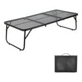 thumbnail image 1 of Grill Table Camping Table 3FT Foldable Small Folding Table Low Picnic Table Portable Stand Mesh Outdoor Indoor Card BBQ RV Black 35.4×15.7×9.4 inch, 1 of 9