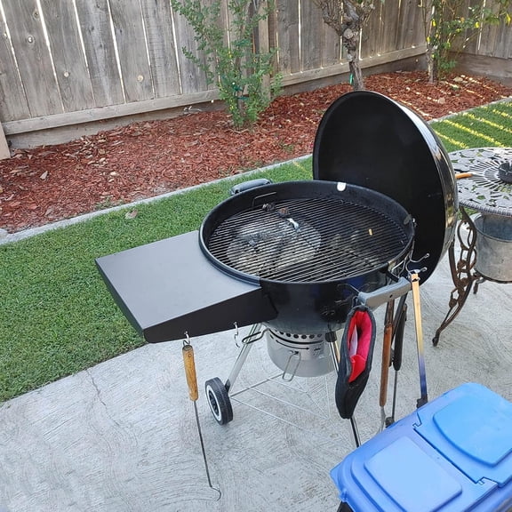 Grill Table Shelf and Lid Holder for Kettle Grills 22 Inches