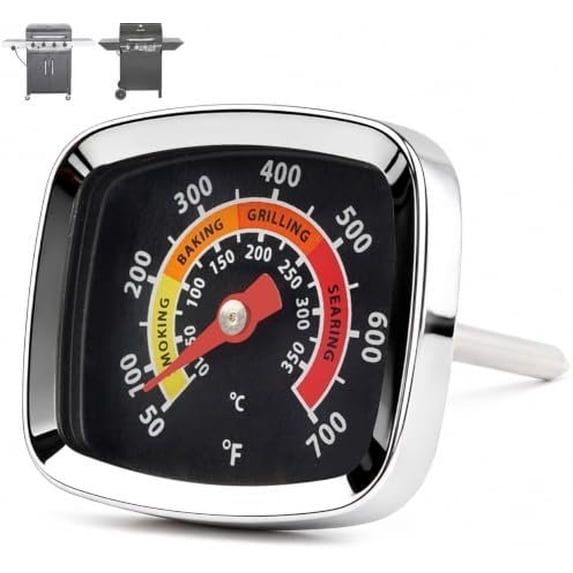 Dark Scale Grill Thermometer Black Mini Square Dial 50-700F Scale - Walmart.com