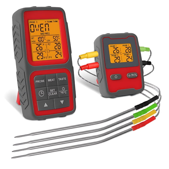 Grill Thermometer,Probes Thermometer With Standable Dual Probes With Alarm With Bbq Thermometer Thermometer Standable And App With Thermometer Meat App