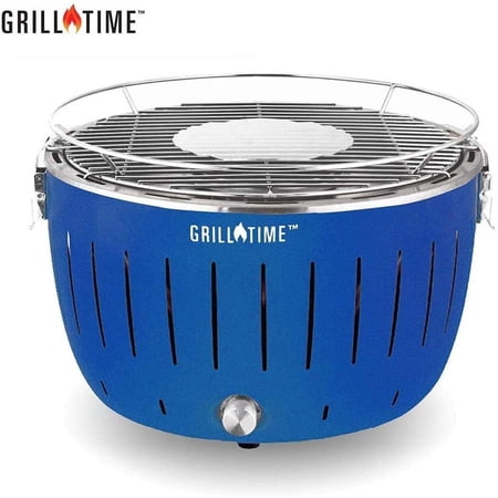 Grill Time Tailgater GT Portable Charcoal Grill - Freestanding - Blue — Residential Use, Standard Application