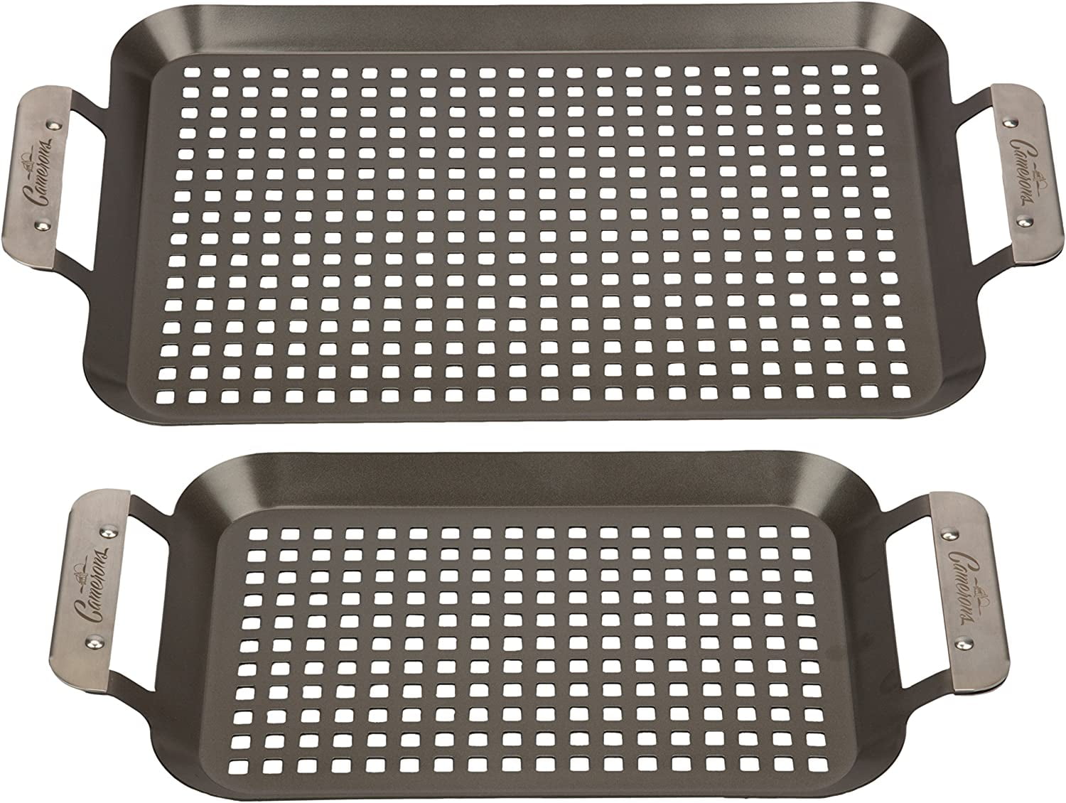 Grill Topper BBQ Grilling Pans (Set of 2) NonStick Barbecue Trays w