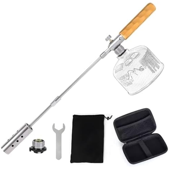 Grill Torch Charcoal Starter Outdoor Cooking Folding Torch with Adjustable Length & Flame Campfire Starter Kitchen Charcoal Lighter Torch for BBQ, Grilling, Searing Steak, Camping$$