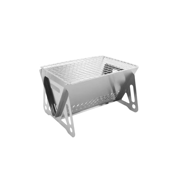Grill Triangular Portable Camping Grill, 21x16x13cm Stainless Steel Compact Card Grill, Detachable Outdoor BBQ Stove