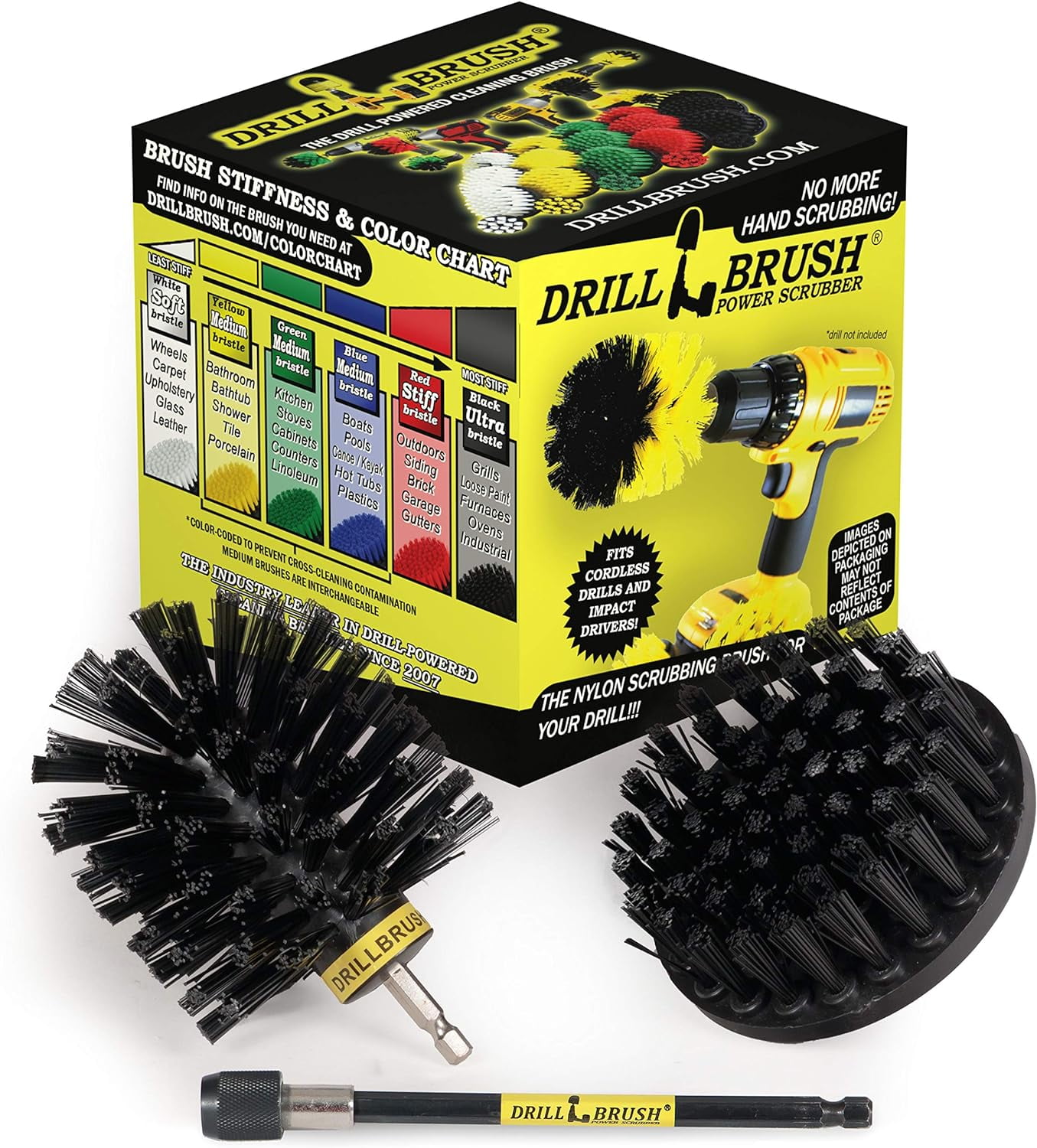 Grill Ultra Stiff Scrub Kit With Extension BBQ Smoker Grill Hard