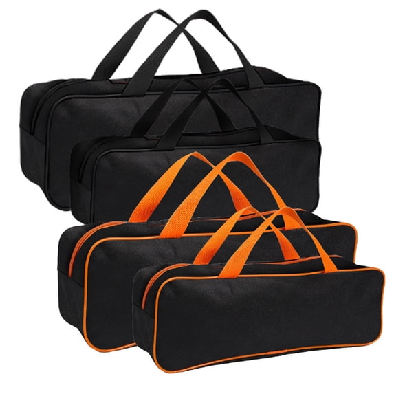 Grill Utensil Storage Bag Heavy-Duty Large Capacity BBQ Tool Organizer for Outdoor Grilling Camping Backyard Use Durable Polyester with Sturdy Handles,Black-L
