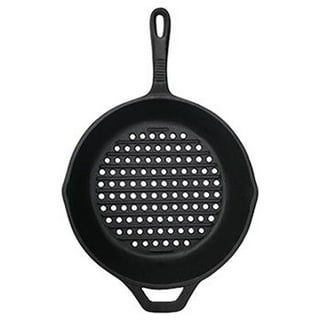 Pizza Grill Pan - Non-Stick Grilling Pan with Holes, Extra High Walls & Removable Handle - Use for Vegetables, Seafood, Shish Kebab