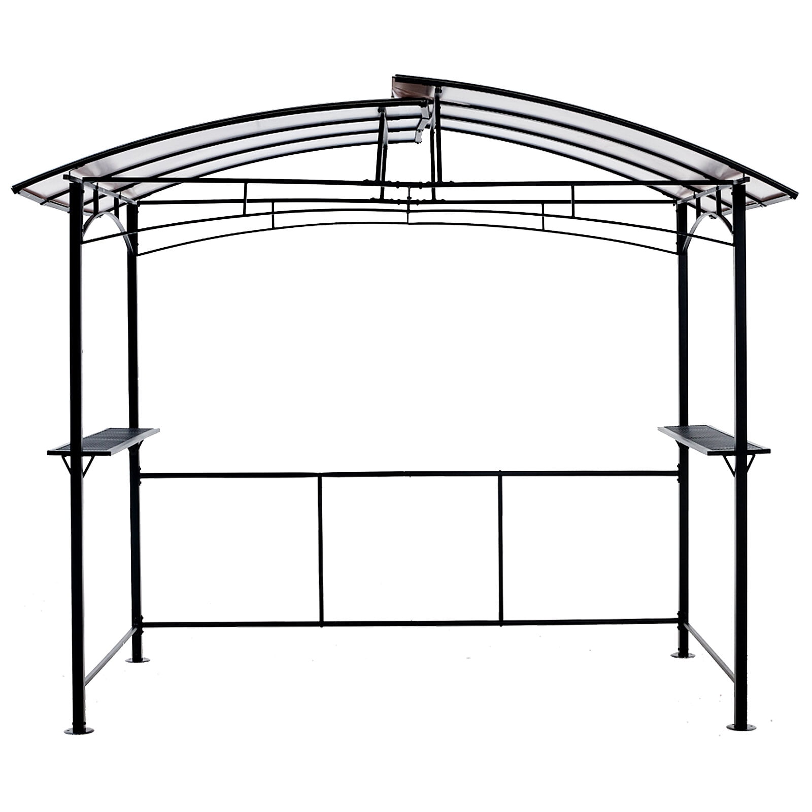 , Grill gazebo 8x5ft,outdoor patio canopy,BBQ shelter with steel Hardtop and side shelves, Black ,Steel ,