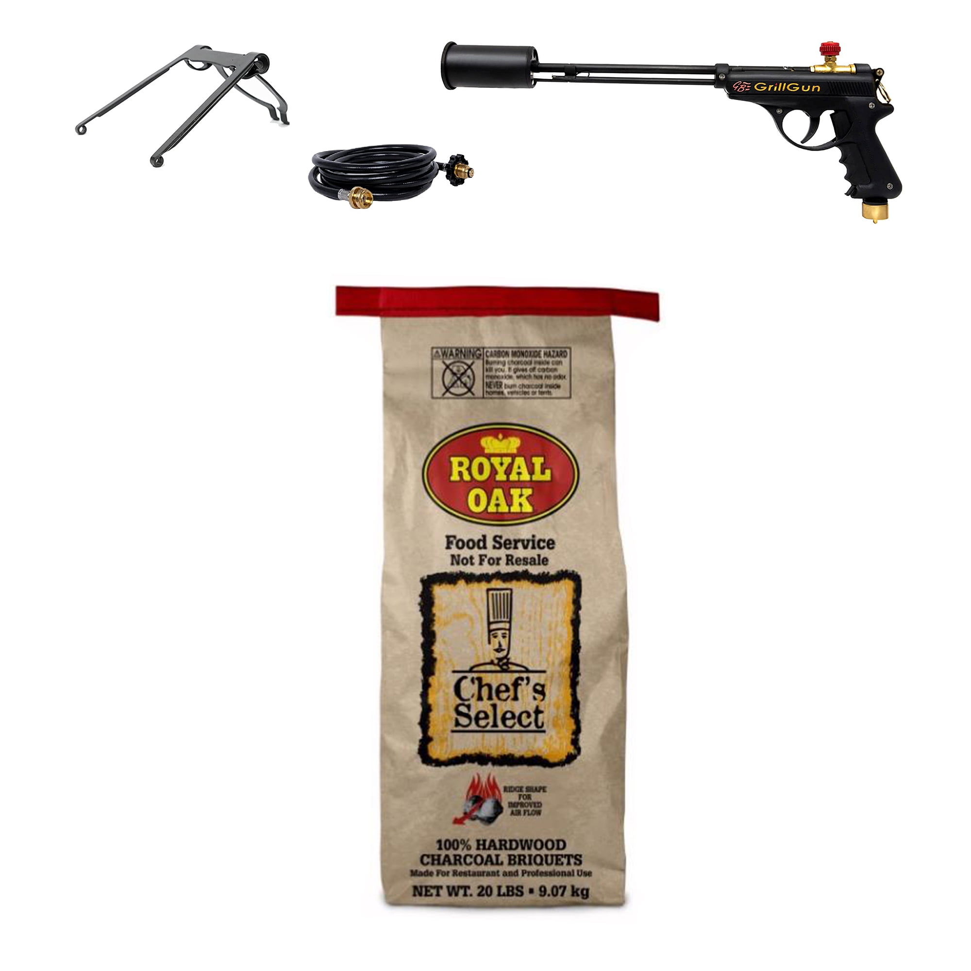 GrillBlazer GrillGun Blowtorch Starter & Royal Oak 20 Pound Charcoal