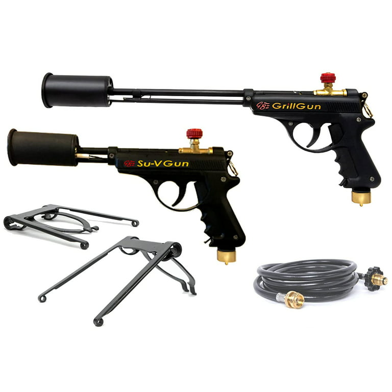 GRILLBLAZER GrillGun Handheld Blowtorch, Stand, and Hose Set - Grill and  Culinary Torch - Charcoal Starter - Professional Cooking, Grilling and BBQ