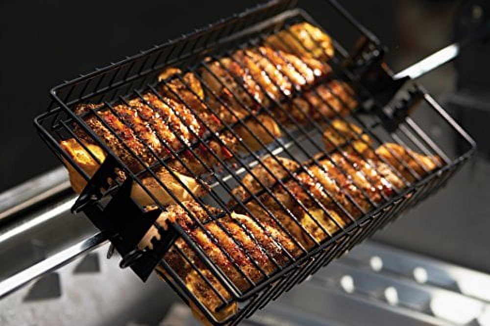 GrillPro 247851 NonStick Flat Spit Rotisserie Grill Basket