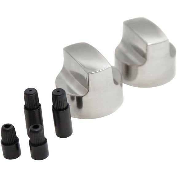 Onward Manufacturing Company Universal Grill Control Knob D-Shape Chrome - 2 Piece, Multicolor