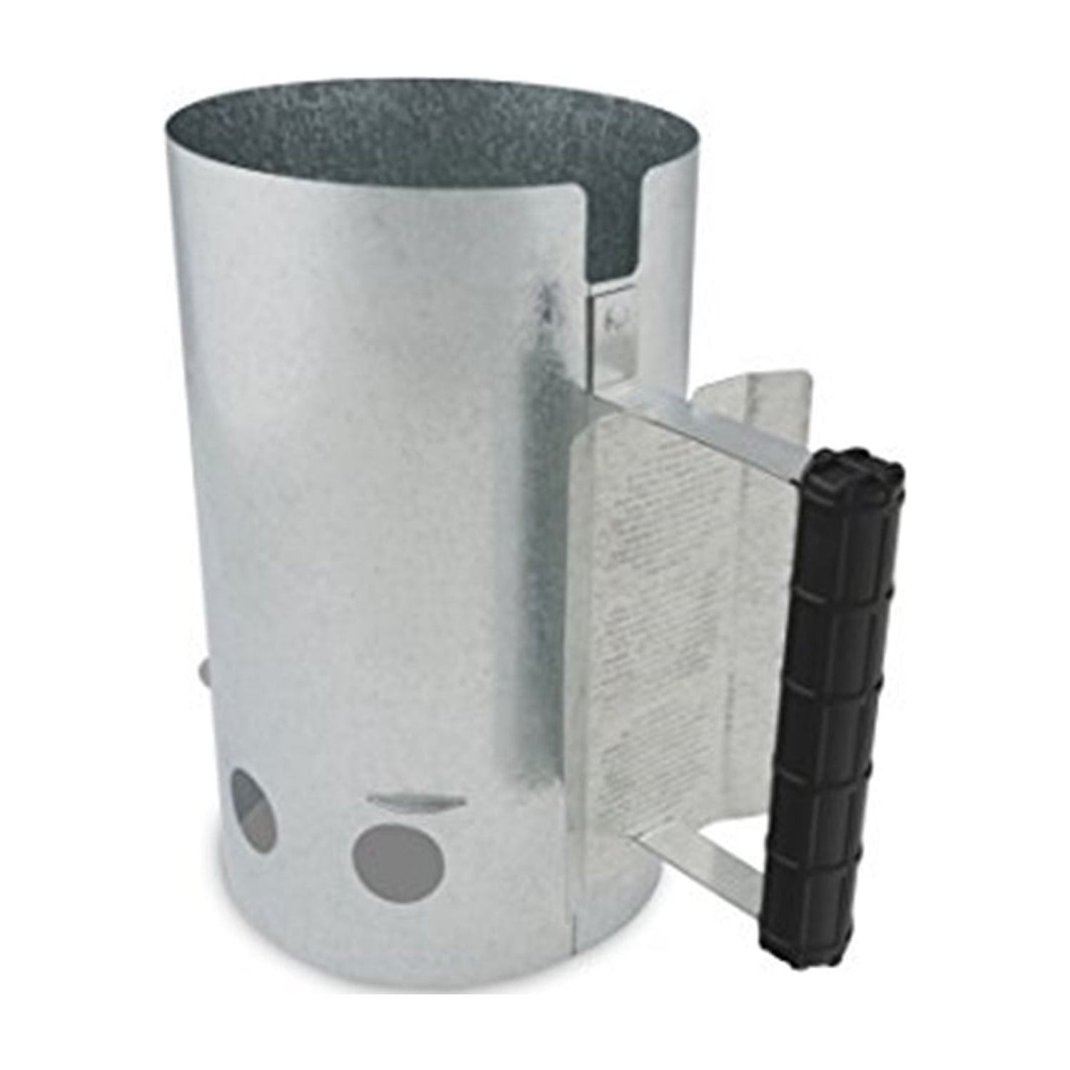GrillPro Silver Metal Charcoal Chimney Starter with Black Handle