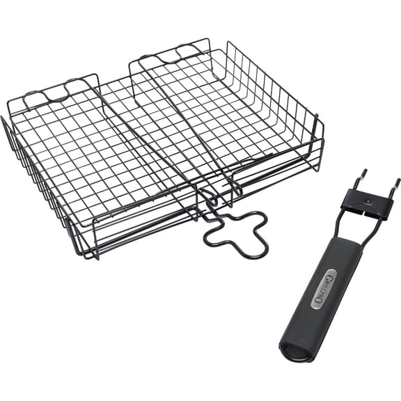 GrillPro Deluxe Broiler Grill Basket - Non-Stick Steel - 9.5 In. W x 12 In. L