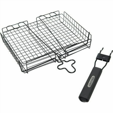 GrillPro Deluxe Broiler Grill Basket - Non-Stick Steel - 9.5 In. W x 12 In. L