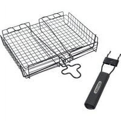 Non-Stick Black Steel Broiler Basket with Detachable Handle