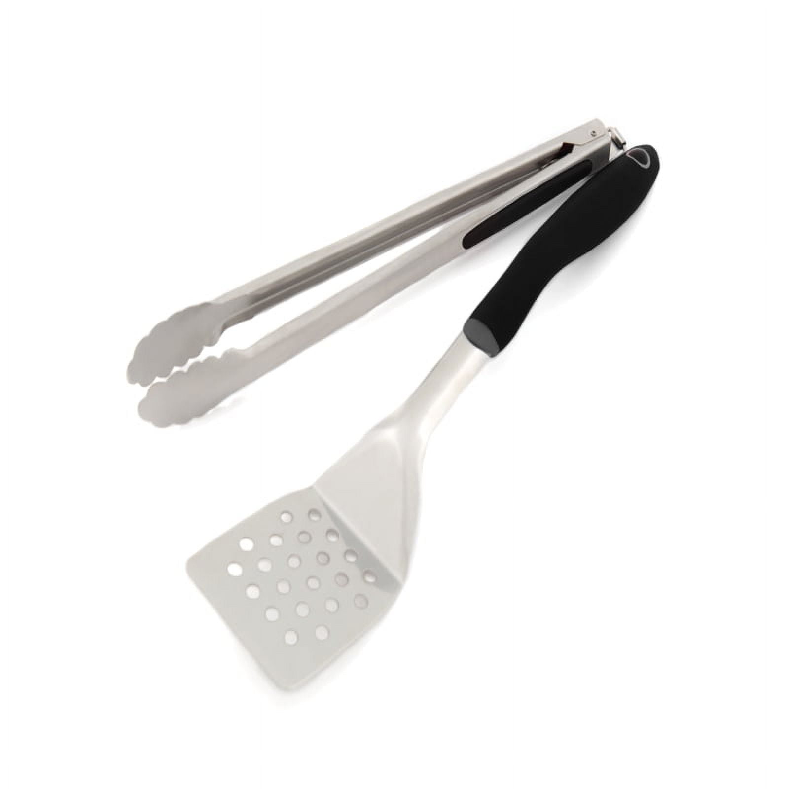 GrillPro Black and Silver Stainless Steel 2-Piece Grill Tool Set