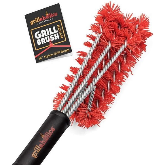 Grillaholics Essentials Nylon Grill Brush for Porcelain & Ceramic Grates