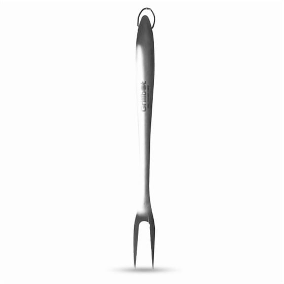 Grillbot Stainless Steel Grill Fork with Long Handle, 2-Prong Carving Fork