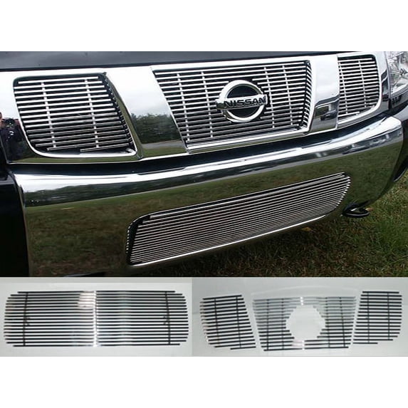 Grille Accent 4Pc Fits 2004-2007 Nissan Armada Titan SGB24523 QAA
