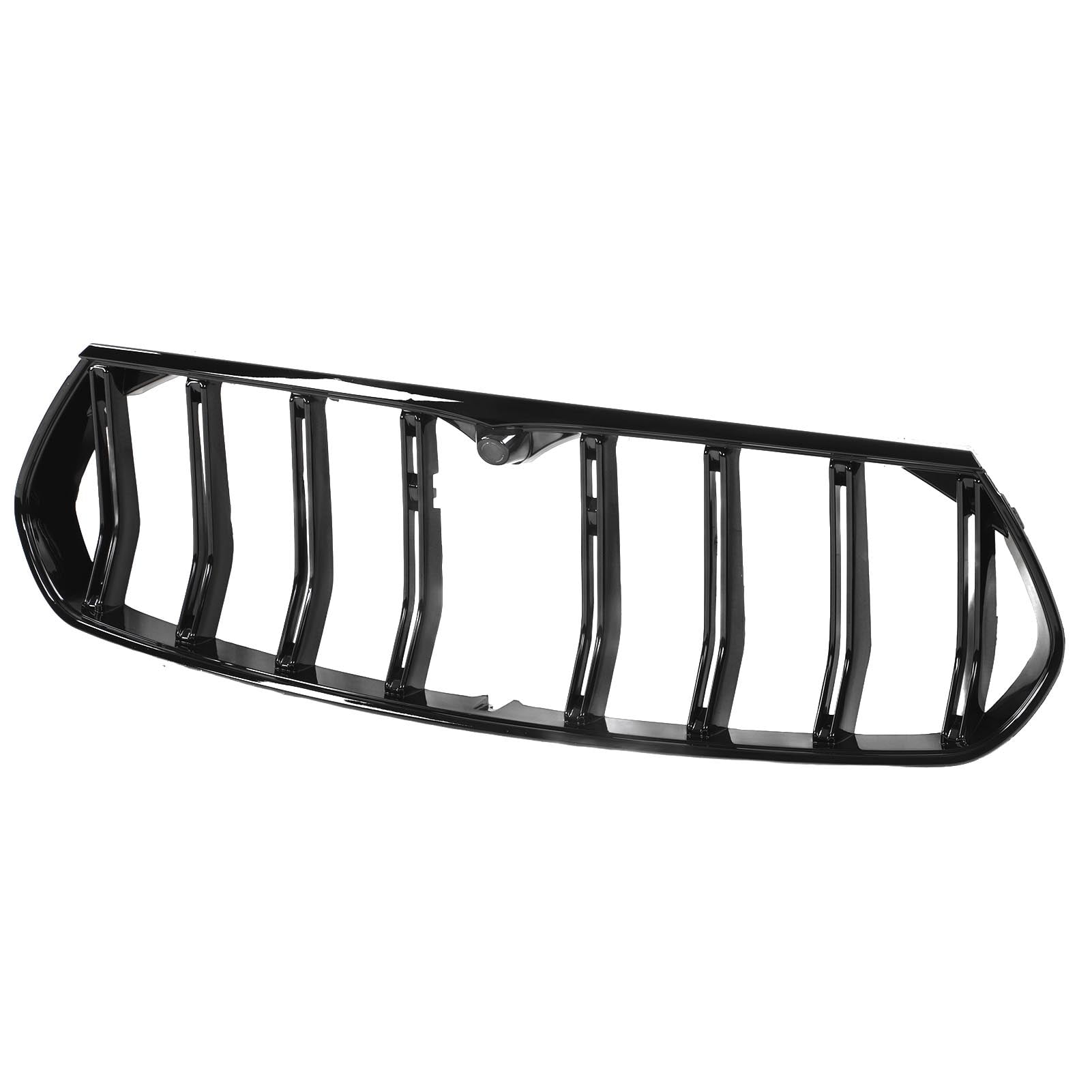 Grille, Anti Impact Increase Airflow Front Bumper Center Hood Grill Glossy Black For Levante