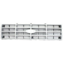 Grille Assembly Compatible With 1982-1983 Ford F-100 1982-1986 Bronco Silver Shell with Black Insert
