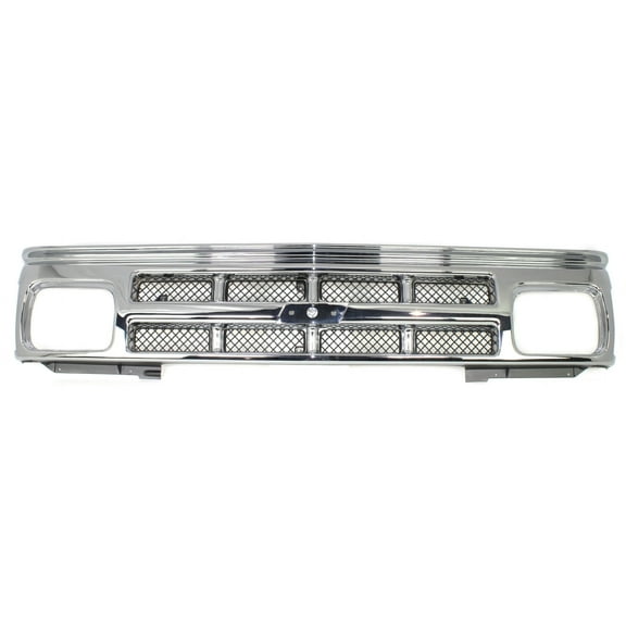 Grille Assembly Compatible With 1991-1993 Chevrolet S10 1991-1994 Blazer Painted Silver Shell and Insert