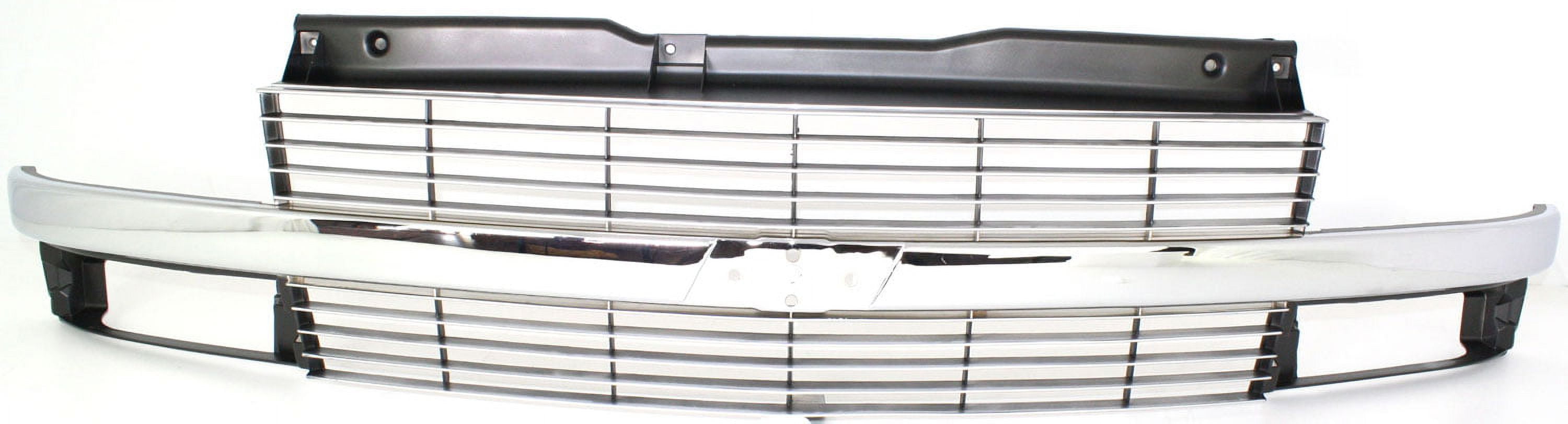 Grille Assembly Compatible With 1996-2005 Chevrolet Astro Painted Silver Shell and Insert