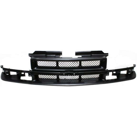 Grille Assembly Compatible With 1998-2004 Chevrolet S10 1998-2005 Blazer Black Shell and Insert