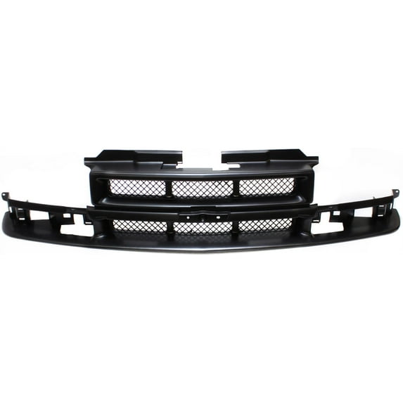 Grille Assembly Compatible With 1998-2004 Chevrolet S10 1998-2005 Blazer Black Shell and Insert