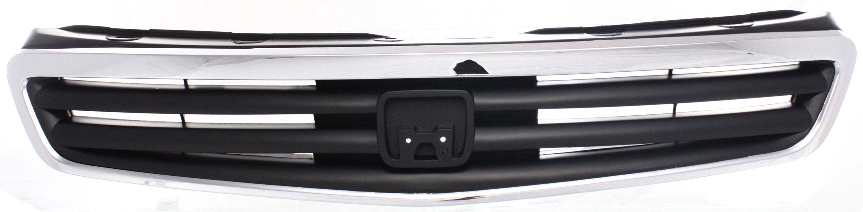 Grille Assembly Compatible With 1999-2000 Honda Civic Sedan Chrome Shell with Painted Black Insert